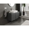 Mexen Rivel bathroom vanity unit 100 cm with countertop, 1 drawer, fluted, matte graphite - 91A20-10047-1-BFC66