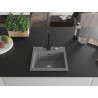 Mexen Milo 1-bowl granite sink with Rita kitchen faucet, gray - 6505-71-670300-70