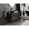 Mexen Rivel 100 cm Under-Sink Bathroom Cabinet with Countertop, 1 Drawer, Fluted, Matte Black - 91A20-10047-1-BFC71