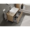 Mexen Rivel bathroom cabinet for under sink 100 cm with countertop, 1 drawer, fluted, oak - 91A20-10047-1-BFC81