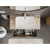 Mexen Rivel bathroom cabinet for under sink 100 cm with countertop, 1 drawer, fluted, oak - 91A20-10047-1-BFC81