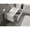 Mexen Rivel 100 cm bathroom vanity cabinet with countertop, 2 drawers, fluted, matt white - 91A20-10047-2-BFFC01