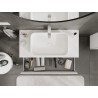 Mexen Rivel 100 cm bathroom vanity cabinet with countertop, 2 drawers, fluted, matt white - 91A20-10047-2-BFFC01