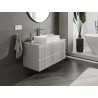 Mexen Rivel 100 cm Under-Sink Bathroom Cabinet with Countertop, 2 Drawers, Ribbed, Matte Gray - 91A20-10047-2-BFFC62