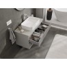 Mexen Rivel 100 cm Under-Sink Bathroom Cabinet with Countertop, 2 Drawers, Ribbed, Matte Gray - 91A20-10047-2-BFFC62