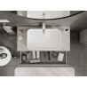 Mexen Rivel 100 cm Under-Sink Bathroom Cabinet with Countertop, 2 Drawers, Ribbed, Matte Gray - 91A20-10047-2-BFFC62