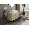 Mexen Rivel 100 cm under-sink bathroom cabinet with countertop, 2 drawers, grooved, oak - 91A20-10047-2-BFFC81