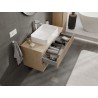 Mexen Rivel 100 cm under-sink bathroom cabinet with countertop, 2 drawers, grooved, oak - 91A20-10047-2-BFFC81