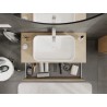 Mexen Rivel 100 cm under-sink bathroom cabinet with countertop, 2 drawers, grooved, oak - 91A20-10047-2-BFFC81