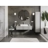 Mexen Rivel bathroom cabinet under-sink 120 cm with countertop, 1 drawer, fluted, matte gray - 91A20-12023-1-BFC62