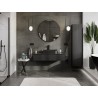 Mexen Rivel 120 cm bathroom cabinet with countertop, 1 drawer, ribbed, matte black - 91A20-12023-1-BFC71