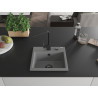 Mexen Milo 1-bowl granite sink with Rita kitchen faucet, gray - 6505-71-670300-70-B