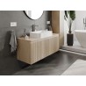 Mexen Rivel 120 cm under-sink bathroom cabinet with countertop, 1 drawer, grooved, oak - 91A20-12047-1-BFC81