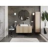 Mexen Rivel 120 cm under-sink bathroom cabinet with countertop, 1 drawer, grooved, oak - 91A20-12047-1-BFC81