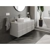 Mexen Rivel bathroom cabinet under the sink 120 cm with countertop, 2 drawers, grooved, matte gray - 91A20-12047-2-BFFC62