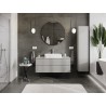 Mexen Rivel bathroom cabinet under the sink 120 cm with countertop, 2 drawers, grooved, matte gray - 91A20-12047-2-BFFC62