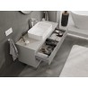 Mexen Rivel bathroom cabinet under the sink 120 cm with countertop, 2 drawers, grooved, matte gray - 91A20-12047-2-BFFC62