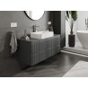 Mexen Rivel 120 cm Under-Sink Bathroom Cabinet with Countertop, 2 Drawers, Grooved, Matte Graphite - 91A20-12047-2-BFFC66