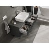 Mexen Rivel 120 cm Under-Sink Bathroom Cabinet with Countertop, 2 Drawers, Grooved, Matte Graphite - 91A20-12047-2-BFFC66