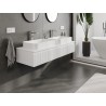 Mexen Rivel bathroom cabinet with countertop 140 cm, 1 drawer, grooved, matte white - 91A20-14023-1-BFC01