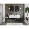 Mexen Rivel bathroom cabinet with countertop 140 cm, 1 drawer, grooved, matte white - 91A20-14023-1-BFC01