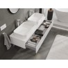 Mexen Rivel bathroom cabinet with countertop 140 cm, 1 drawer, grooved, matte white - 91A20-14023-1-BFC01
