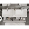 Mexen Rivel bathroom cabinet with countertop 140 cm, 1 drawer, grooved, matte white - 91A20-14023-1-BFC01
