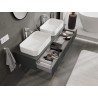 Mexen Rivel 140 cm under-sink bathroom cabinet with countertop, 1 drawer, fluted, matte graphite - 91A20-14023-1-BFC66