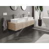 Mexen Rivel 140 cm bathroom cabinet with countertop, 1 drawer, fluted, oak - 91A20-14023-1-BFC81
