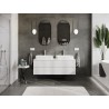 Mexen Rivel 140 cm bathroom cabinet with countertop, 2 drawers, fluted, white matte - 91A20-14047-2-BFFC01