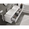 Mexen Rivel 140 cm bathroom cabinet with countertop, 2 drawers, fluted, white matte - 91A20-14047-2-BFFC01