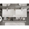 Mexen Rivel 140 cm bathroom cabinet with countertop, 2 drawers, fluted, white matte - 91A20-14047-2-BFFC01