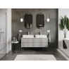 Mexen Rivel bathroom vanity 140 cm with countertop, 2 drawers, grooved, matte gray - 91A20-14047-2-BFFC62