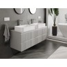 Mexen Rivel bathroom vanity 140 cm with countertop, 2 drawers, grooved, matte gray - 91A20-14047-2-BFFC62