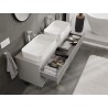 Mexen Rivel bathroom vanity 140 cm with countertop, 2 drawers, grooved, matte gray - 91A20-14047-2-BFFC62
