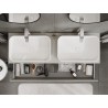 Mexen Rivel bathroom vanity 140 cm with countertop, 2 drawers, grooved, matte gray - 91A20-14047-2-BFFC62
