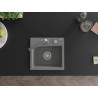 Mexen Milo granite single-bowl sink with Rita kitchen faucet, gray - 6505-71-670300-71