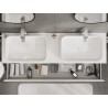 Mexen Rivel bathroom cabinet for under sink 160 cm with countertop, 1 drawer, grooved, matte white - 91A20-16023-1-BFC01