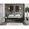 Mexen Rivel 160 cm under-sink bathroom cabinet with countertop, 1 drawer, ribbed, matte gray - 91A20-16023-1-BFC62