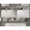 Mexen Rivel 160 cm under-sink bathroom cabinet with countertop, 1 drawer, ribbed, matte gray - 91A20-16023-1-BFC62