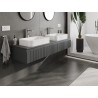 Mexen Rivel bathroom cabinet under-sink 160 cm with countertop, 1 drawer, grooved, matte graphite - 91A20-16023-1-BFC66