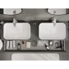 Mexen Rivel bathroom cabinet under-sink 160 cm with countertop, 1 drawer, grooved, matte graphite - 91A20-16023-1-BFC66