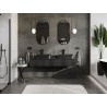 Mexen Rivel bathroom cabinet under sink 160 cm with countertop, 1 drawer, grooved, matte black - 91A20-16023-1-BFC71