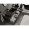 Mexen Rivel bathroom cabinet under sink 160 cm with countertop, 1 drawer, grooved, matte black - 91A20-16023-1-BFC71
