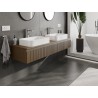 Mexen Rivel bathroom vanity cabinet 160 cm with countertop, 1 drawer, grooved, walnut - 91A20-16023-1-BFC86