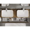 Mexen Rivel bathroom vanity cabinet 160 cm with countertop, 1 drawer, grooved, walnut - 91A20-16023-1-BFC86