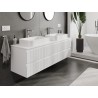 Mexen Rivel bathroom cabinet under sink 160 cm with countertop, 2 drawers, grooved, white matte - 91A20-16047-2-BFFC01