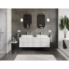 Mexen Rivel bathroom cabinet under sink 160 cm with countertop, 2 drawers, grooved, white matte - 91A20-16047-2-BFFC01