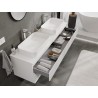 Mexen Rivel bathroom cabinet under sink 160 cm with countertop, 2 drawers, grooved, white matte - 91A20-16047-2-BFFC01