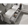 Mexen Rivel bathroom cabinet under the sink 160 cm with countertop, 2 drawers, grooved, matte gray - 91A20-16047-2-BFFC62